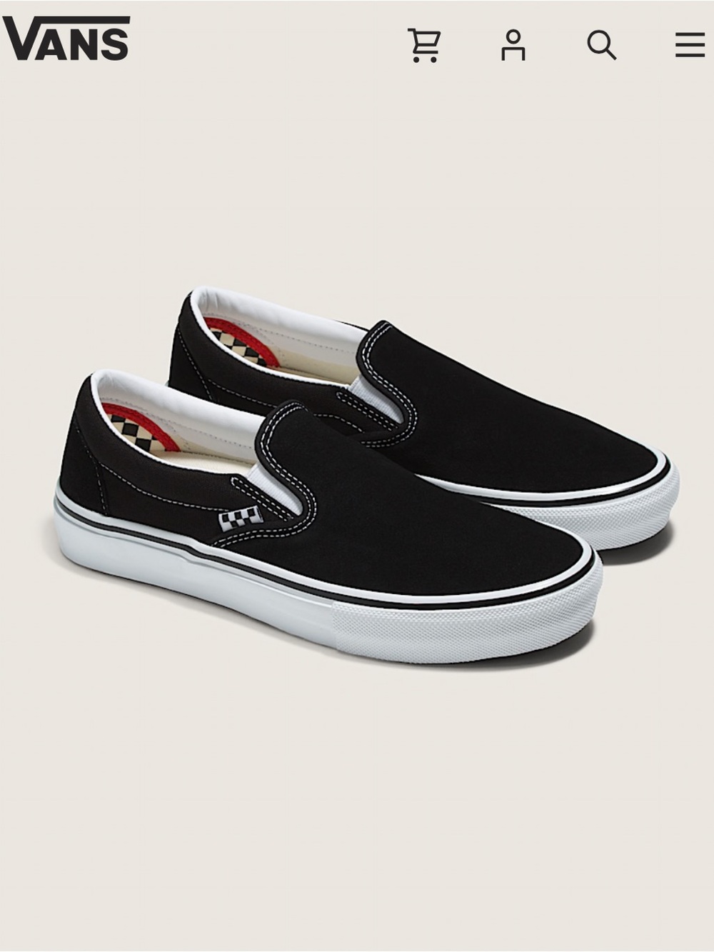 Vans Classic Pop Cush Slip-On Skate Shoe - Black/White women’s 10 and men’s 8.5